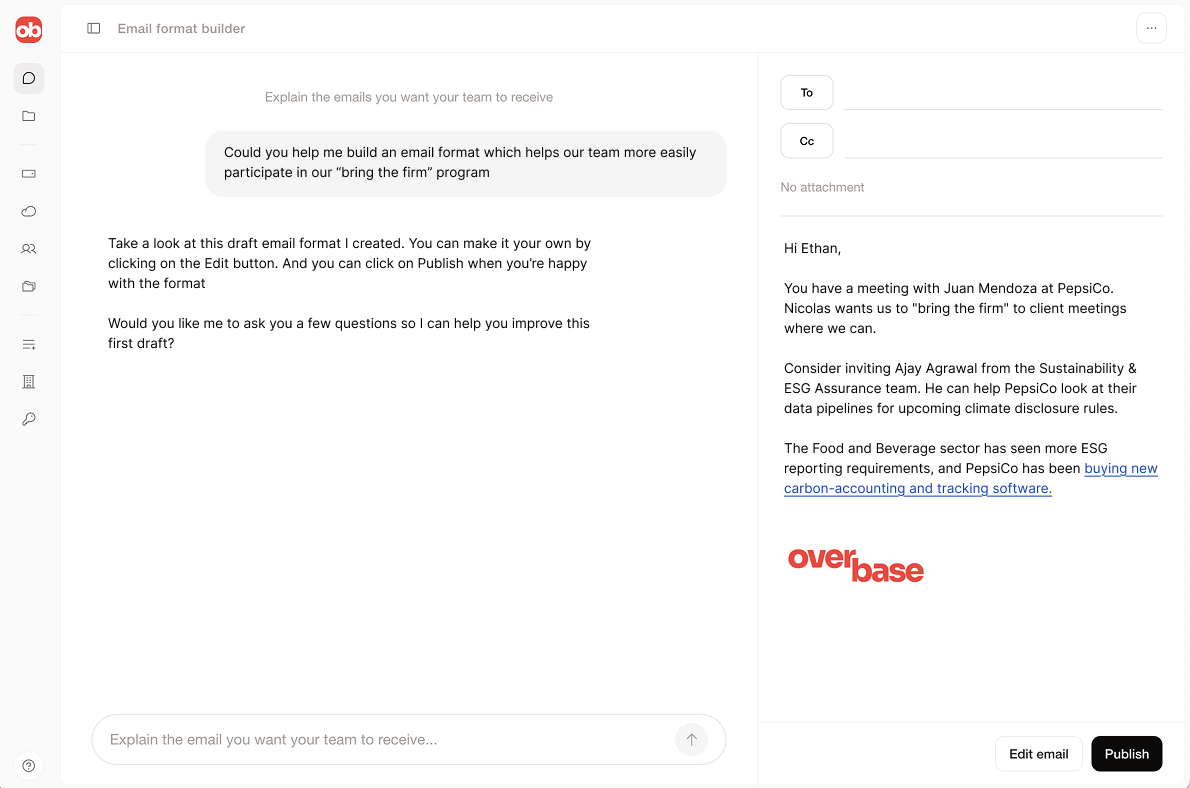 Overbase generated opportunity email preview.