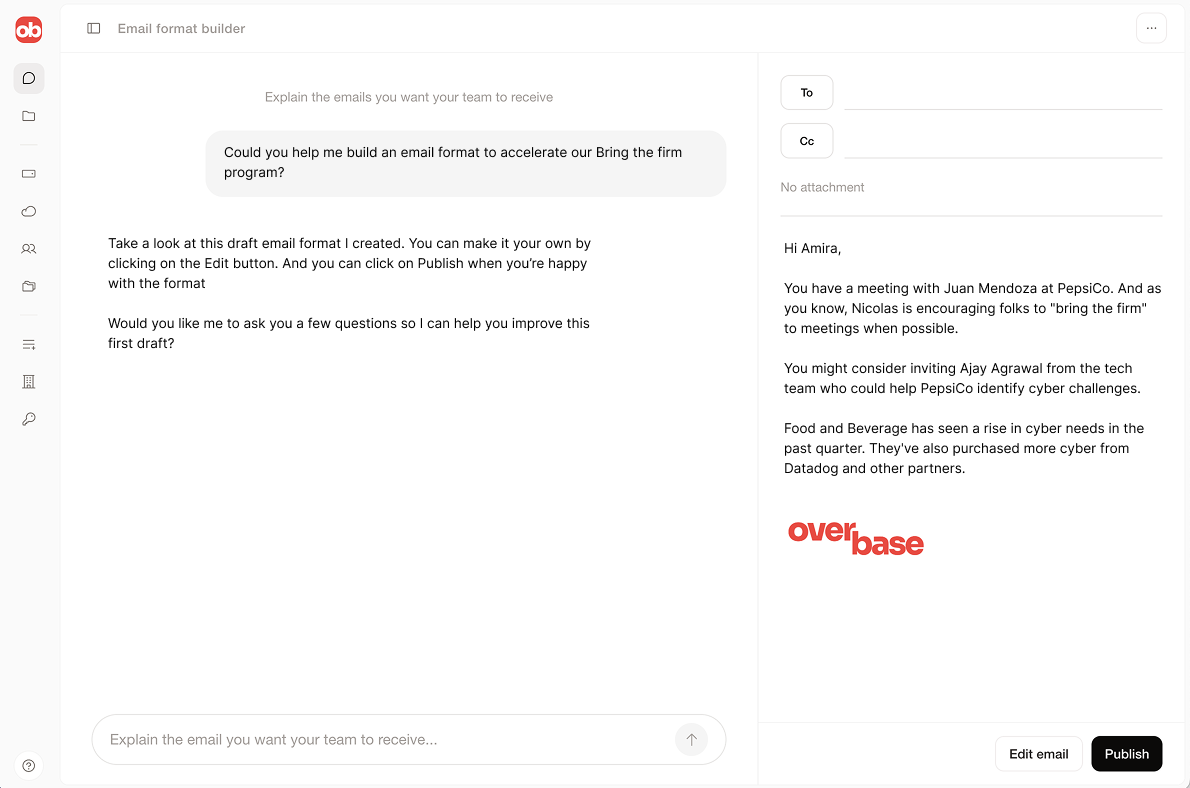 Overbase generated opportunity email preview.